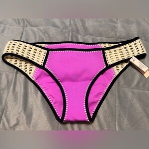 Victoria's Secret Purple and Cream Bikini Bottom